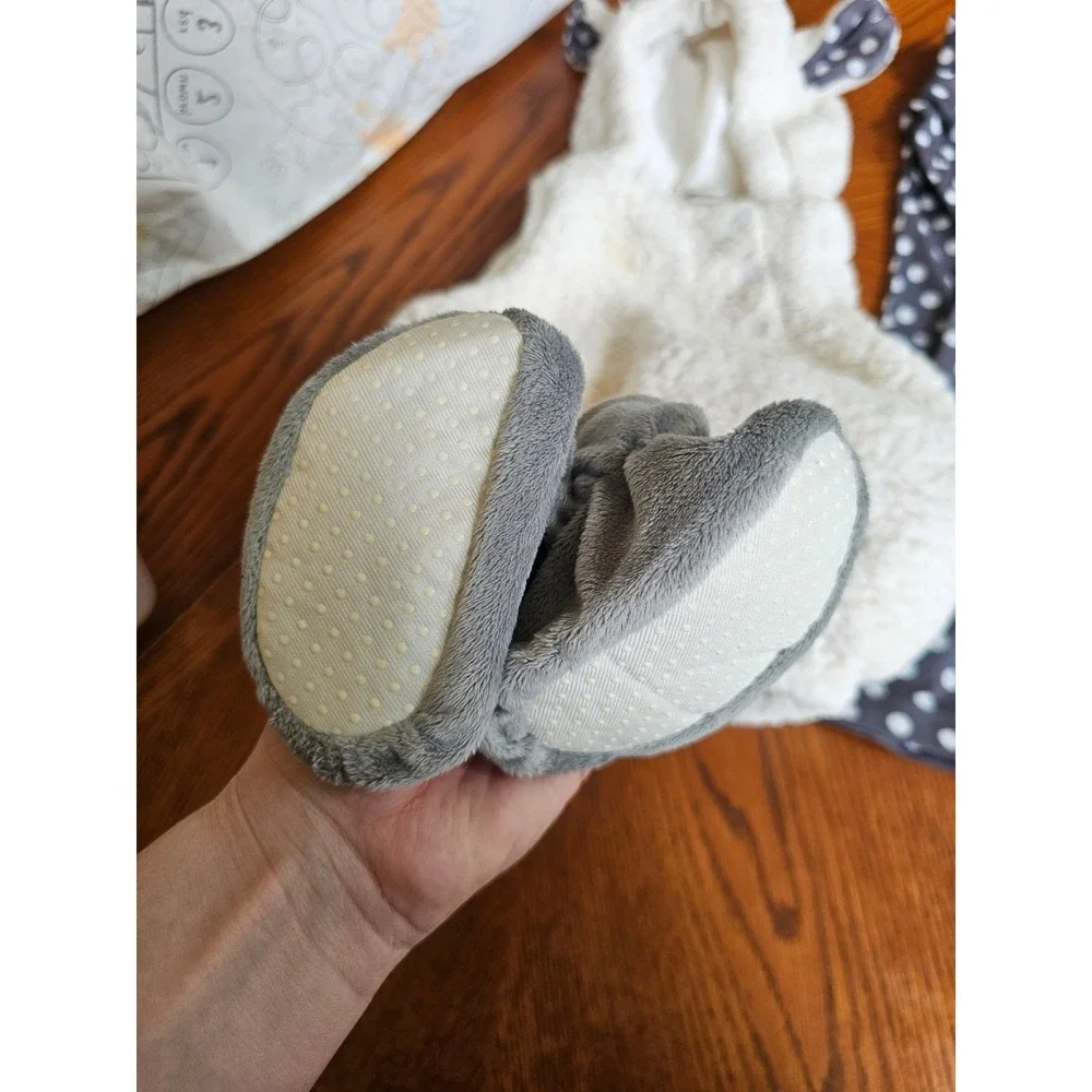 Target Baby Lamb Costume baby 0-6M White Sherpa Grey Polka Dot Halloween - Picture 3 of 9